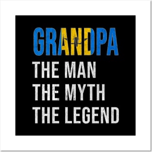 Grand Father Barbadian Grandpa The Man The Myth The Legend - Gift for Barbadian Dad With Roots From  Barbados Posters and Art